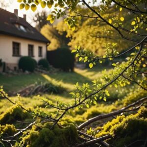 Artystyczne wykorzystanie gałęzi w ogrodzie