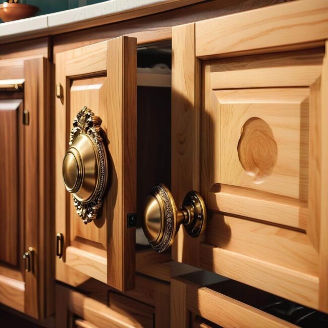 Montaż uchwytów na drzwiach szafki kuchennej