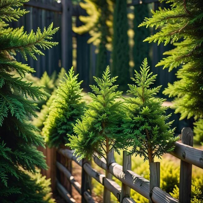 Nowatorskie rośliny obok płotu