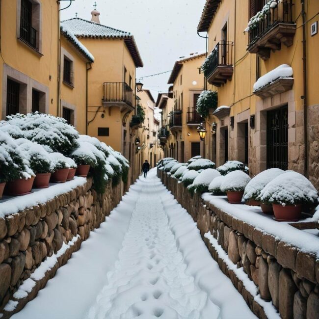 Pada śnieg na wybrzeżu Hiszpanii