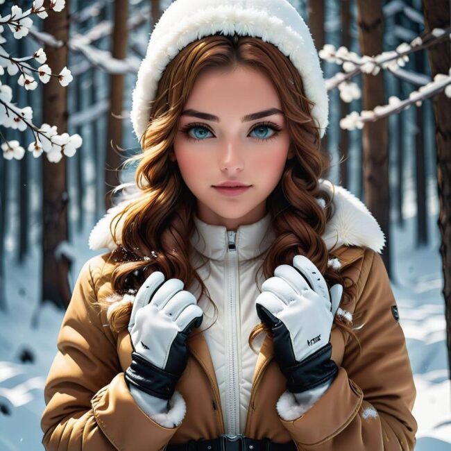 Rękawiczki na sanki dla małych dziewczynek