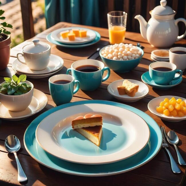 zastawa stołowa z motywami bajkowymi